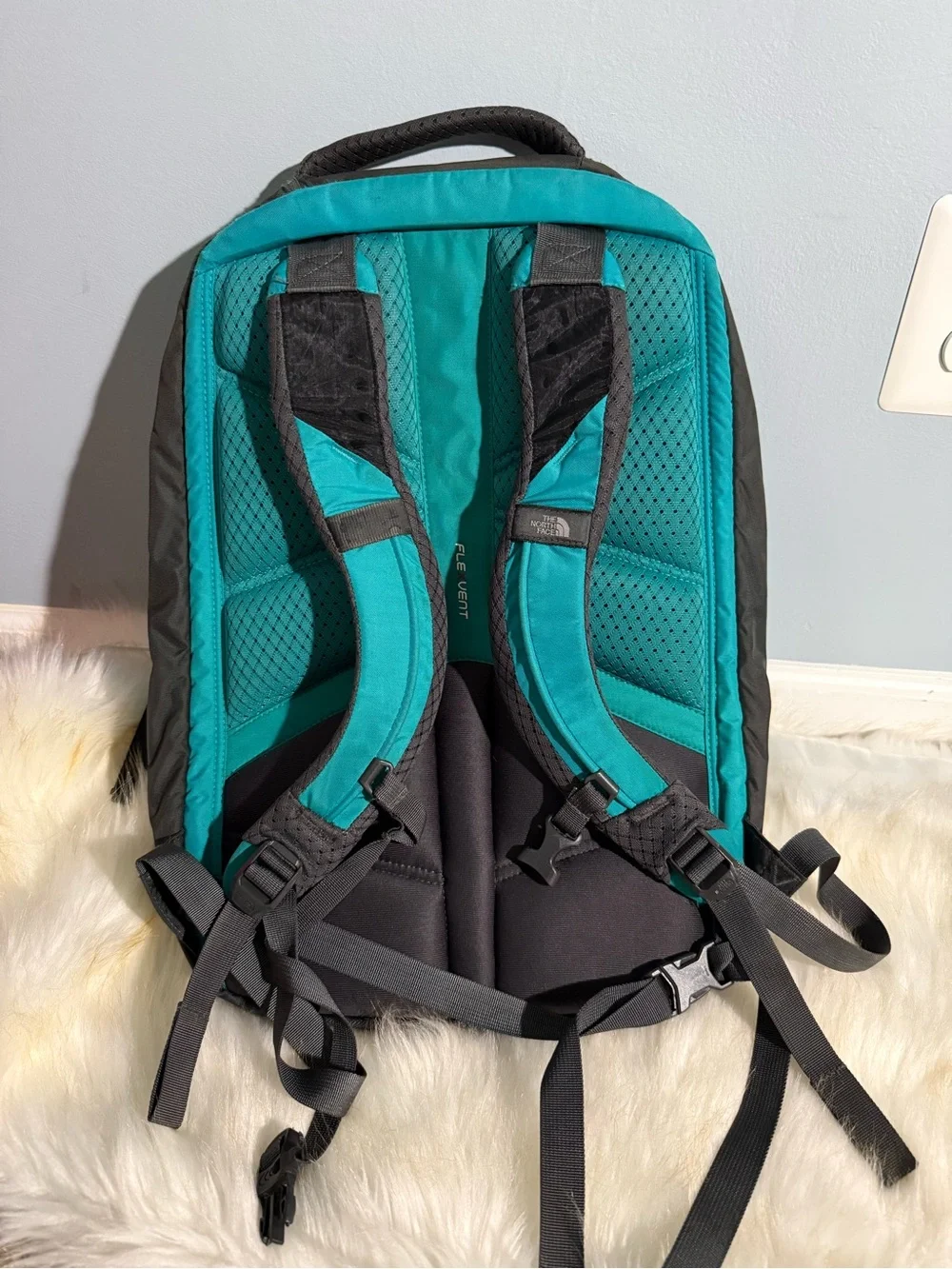 The North Face Teal and Gray Backpack
